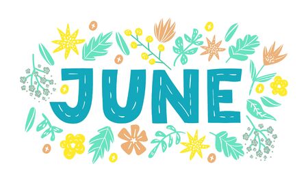 June Clipart Hello June Stock Vector 