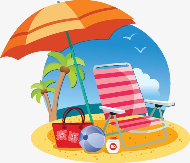 Summer Clipart Beach Chairs, Chair, Summer, Beach PNG Transparent Clipart Image ... 