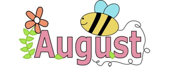 Summer Clipart August Bee and Flower 
