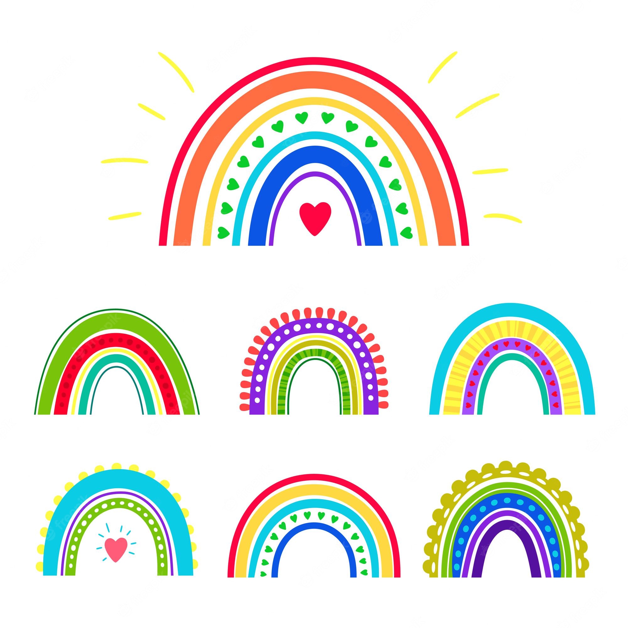 Boho Rainbow Clipart Boho Rainbow Images Combined 